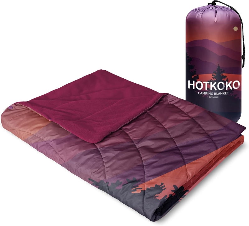 hotkoko Hooded Stadium Blanket, Waterproof Fleece Wearable Camping Blanket - Image 3